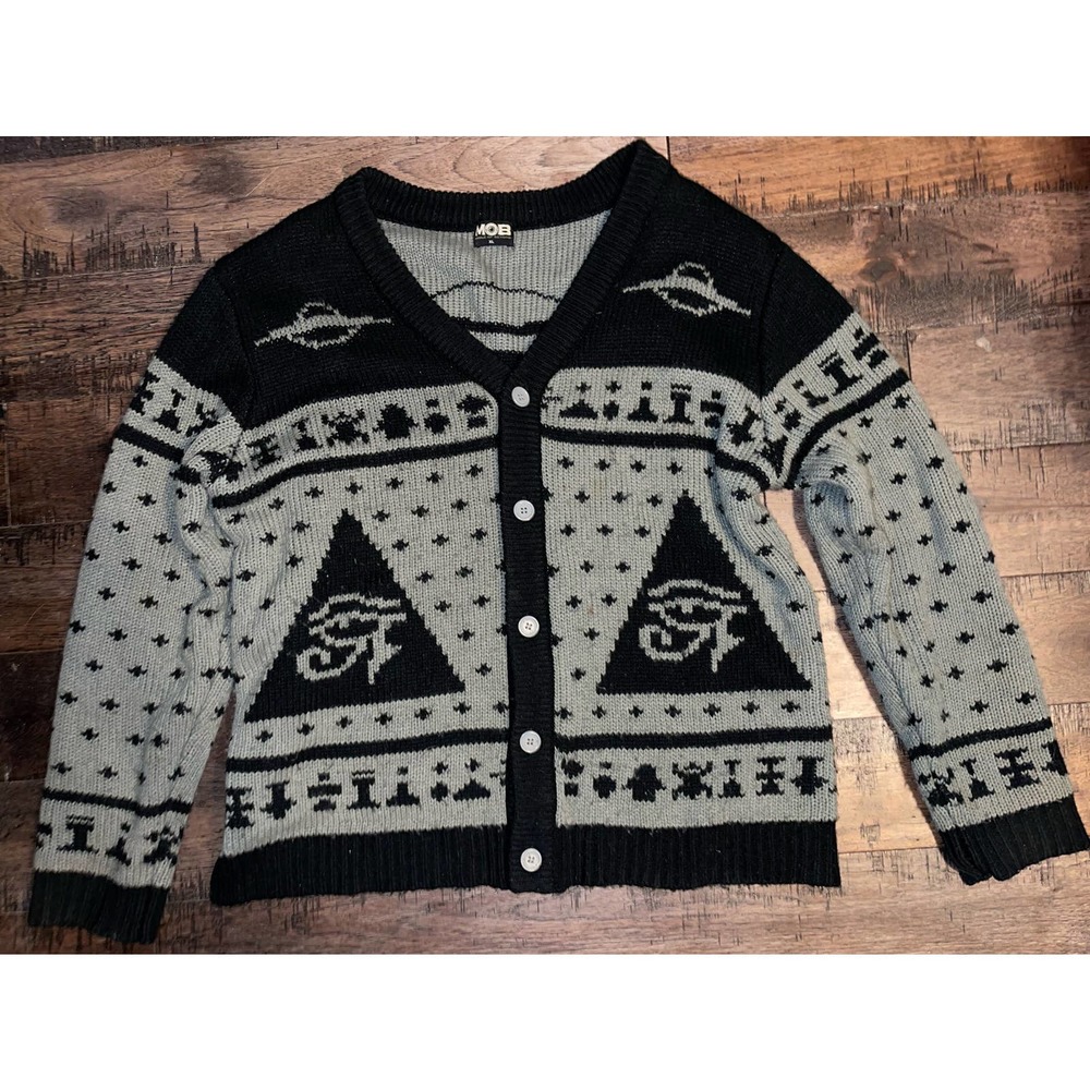 UFO alien Egypt sweater cardigan Middle of Beyond - Picture 1 of 6